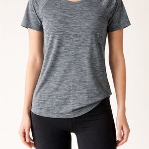 Athleta Foothill Heather Tee Gray Activewear Top Size S